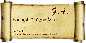 Faragó Agenór névjegykártya