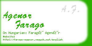 agenor farago business card